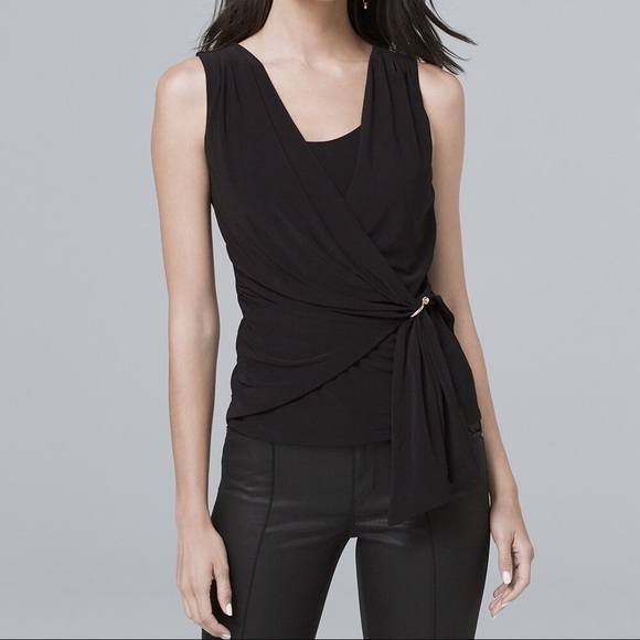 WHBM Sleeveless Draped-Side Knit Top - Picture 1 of 9